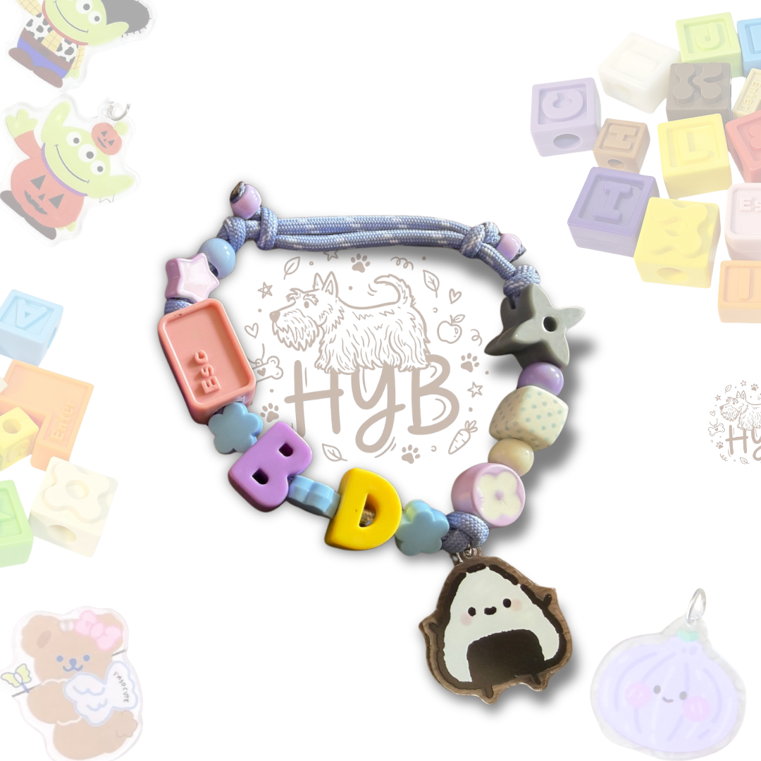 Personalized Sushi Themed Lego Pet Collar - 6 Sanrio Charms for Small Dogs & Cats