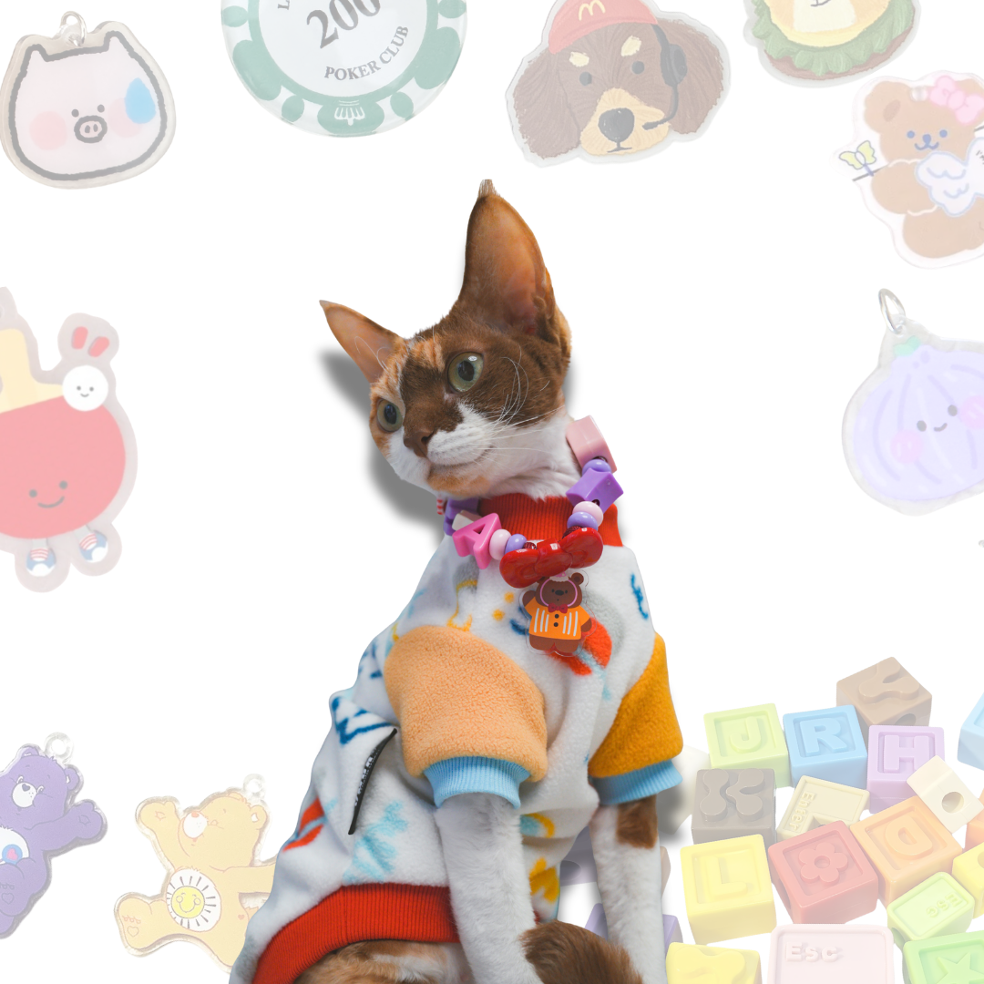 Personalized Cartoon Pet Collar Handmade Lego Block - 15 Charm Options for Dogs & Cats