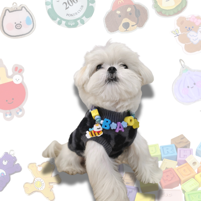 Personalized Cartoon Pet Collar Handmade Lego Block - 15 Charm Options for Dogs & Cats