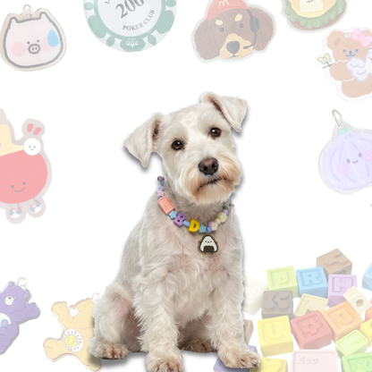 Personalized Sushi Themed Lego Pet Collar - 6 Sanrio Charms for Small Dogs & Cats