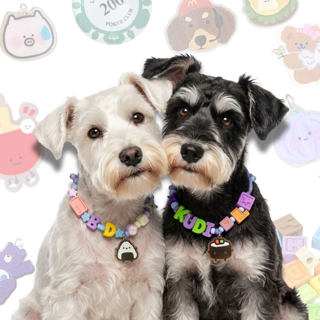 Personalized Sushi Themed Lego Pet Collar - 6 Sanrio Charms for Small Dogs & Cats