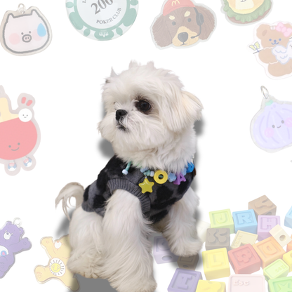 Personalized Cartoon Pet Collar Handmade Lego Block - 15 Charm Options for Dogs & Cats