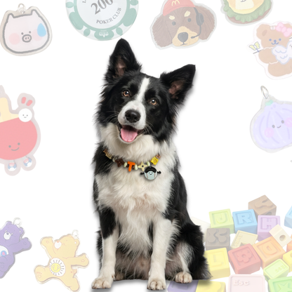 Personalized Sports Themed Lego Pet Collar - 5 Ball Charms for Small Dogs & Cats