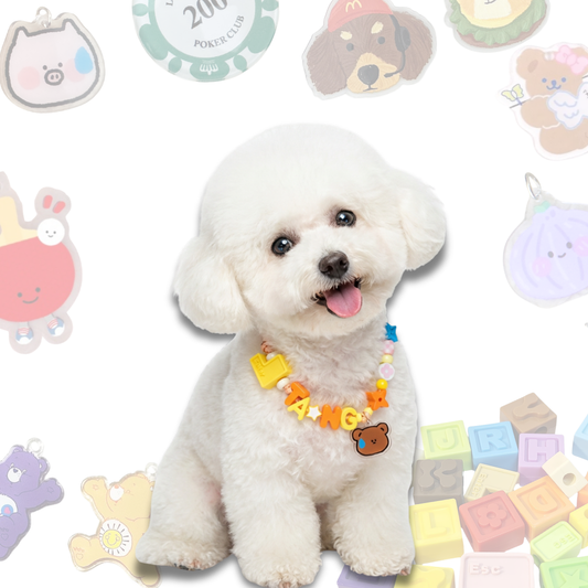 Custom Name Lego Bead Pet Collar-8 Styles Kawaii Sweaty Animal Pet Collar