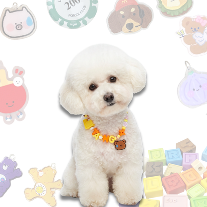 Custom Name Lego Bead Pet Collar-8 Styles Kawaii Sweaty Animal Pet Collar