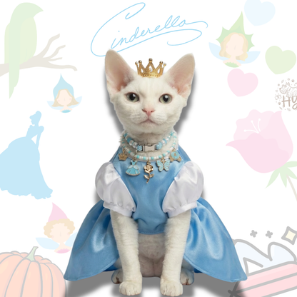 Handmade Pet Necklace with Princess Pumpkin Charms |Cinderella Beaded Pet Collar | +$5 Add Custom Letters