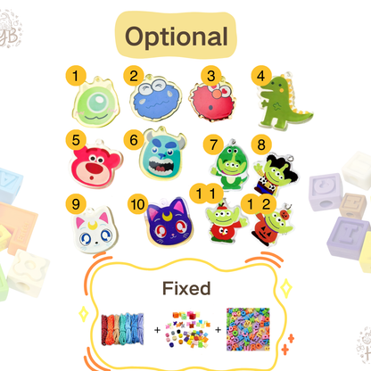 Handcrafted Lego Block Beaded Pet Collar | Cartoon Charms for Puppies&Kittens