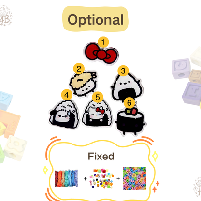 Personalized Sushi Themed Lego Pet Collar - 6 Sanrio Charms for Small Dogs & Cats