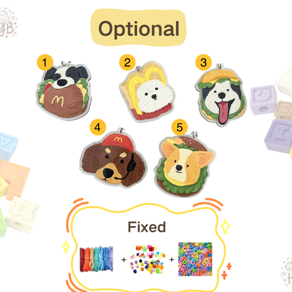Personalized Fast Food Themed Lego Pet Collar - 5 Dog Breed Charms for Small Dogs & Cats